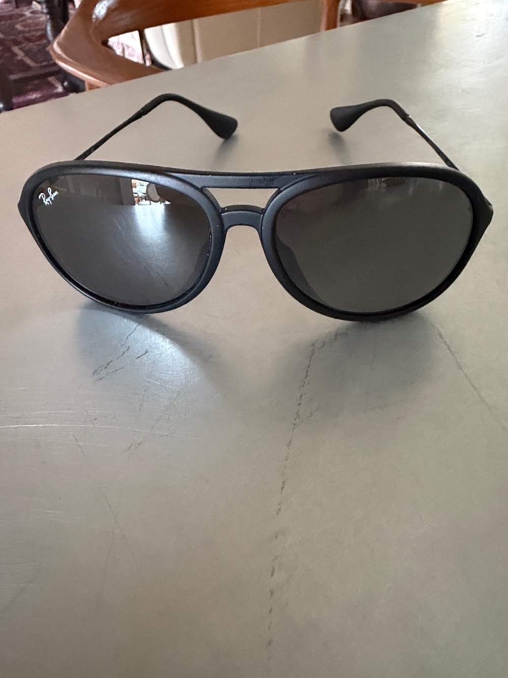 Ray-Ban Black Aviator Sunglasses with Dark Lenses